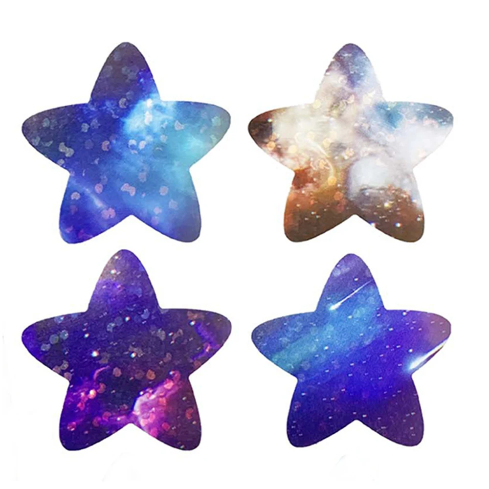 50-500pcs Holographic Color Star Stickers Reward Foil Star Stickers Labels For Wall Crafts Classroom Supplies Stationery Sticker