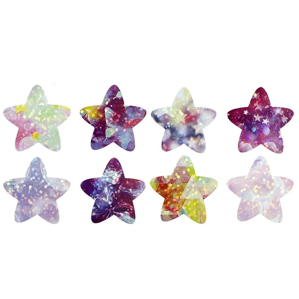 50-500pcs Holographic Color Star Stickers Reward Foil Star Stickers Labels For Wall Crafts Classroom Supplies Stationery Sticker