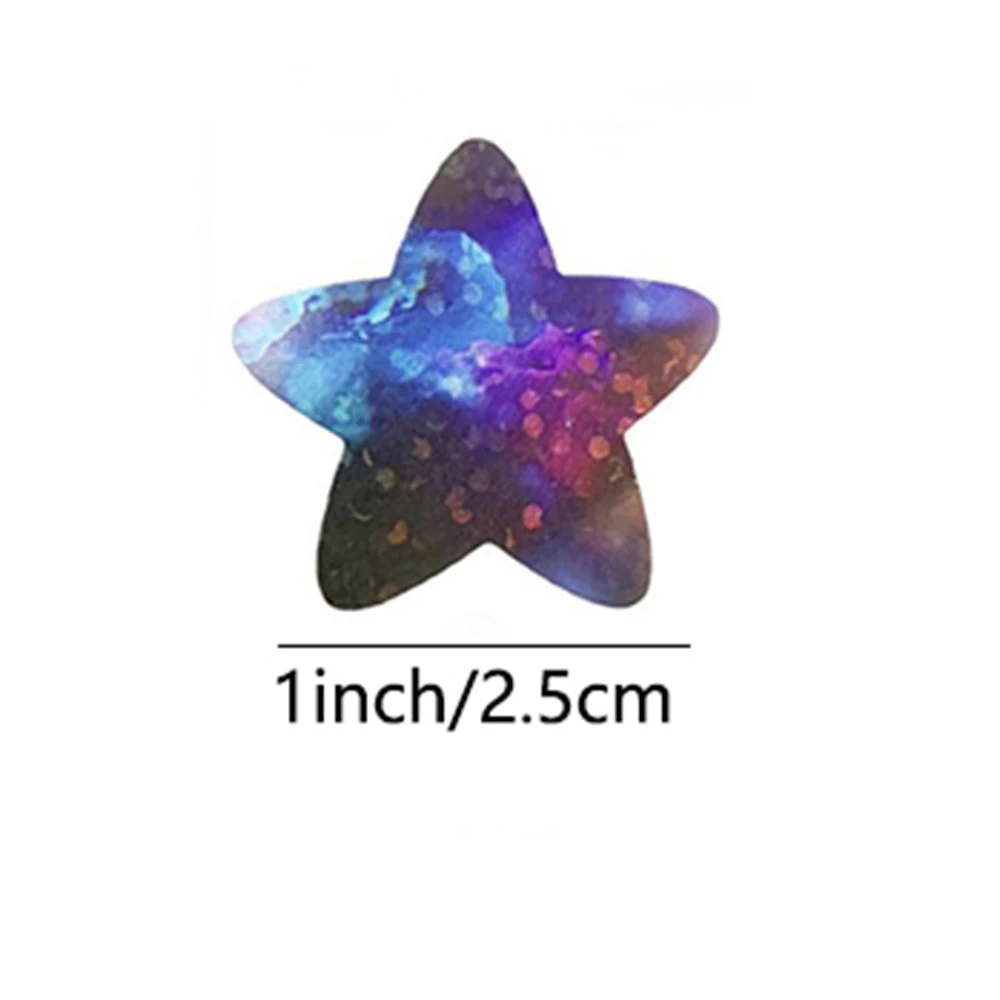 50-500pcs Holographic Color Star Stickers Reward Foil Star Stickers Labels For Wall Crafts Classroom Supplies Stationery Sticker