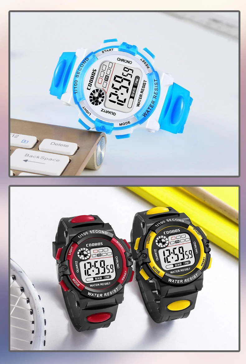 COOBOS Brand Children Watches Led Digital Kids Watches Boys Sports Watch Student Multifunctional Wristwatches Relogio Infantil