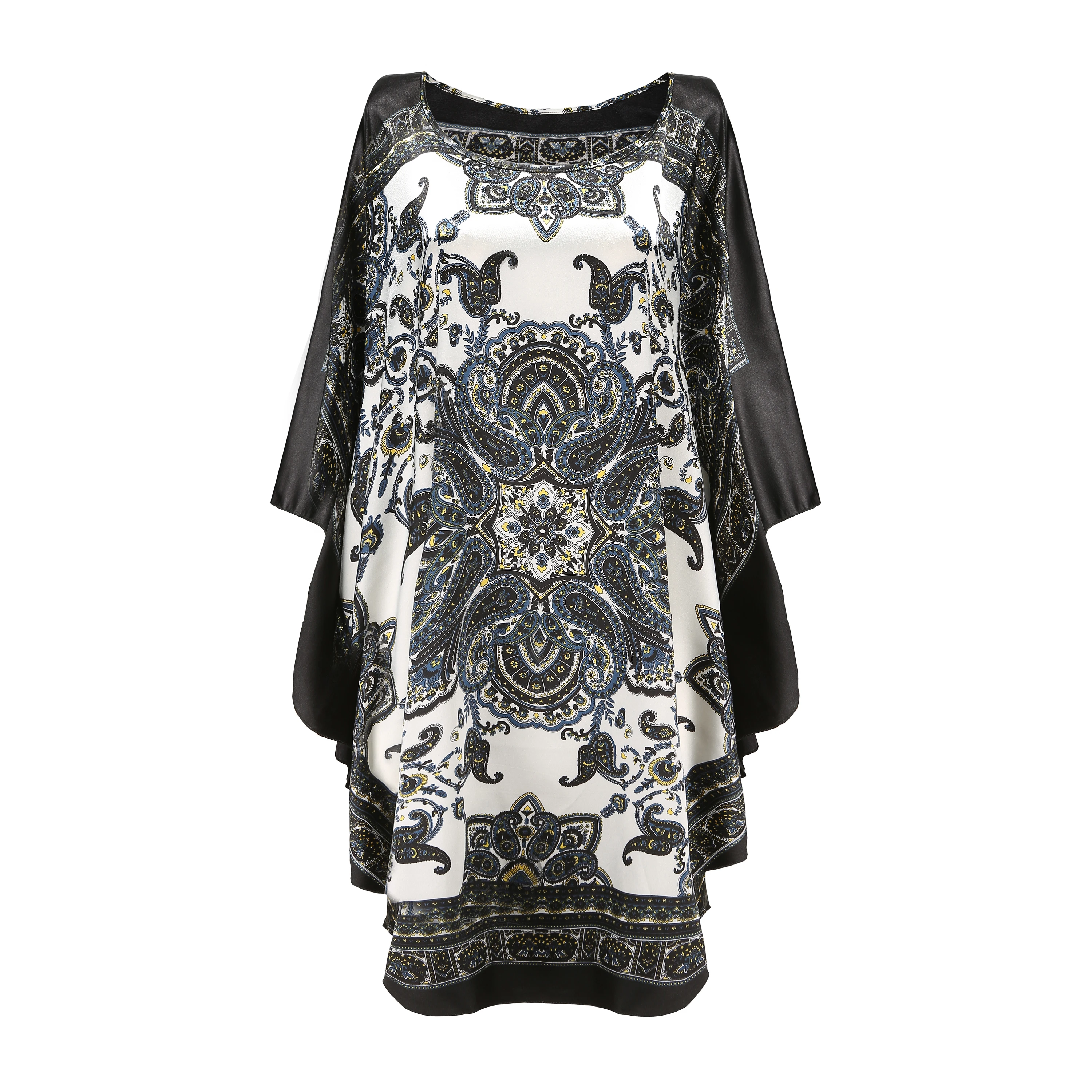 Sexy Female Silk Rayon Robe Bath Gown Nightgown Summer Casual Home Dress Printed Loose Sleepwear Plus Size Nightwear Bathrobe