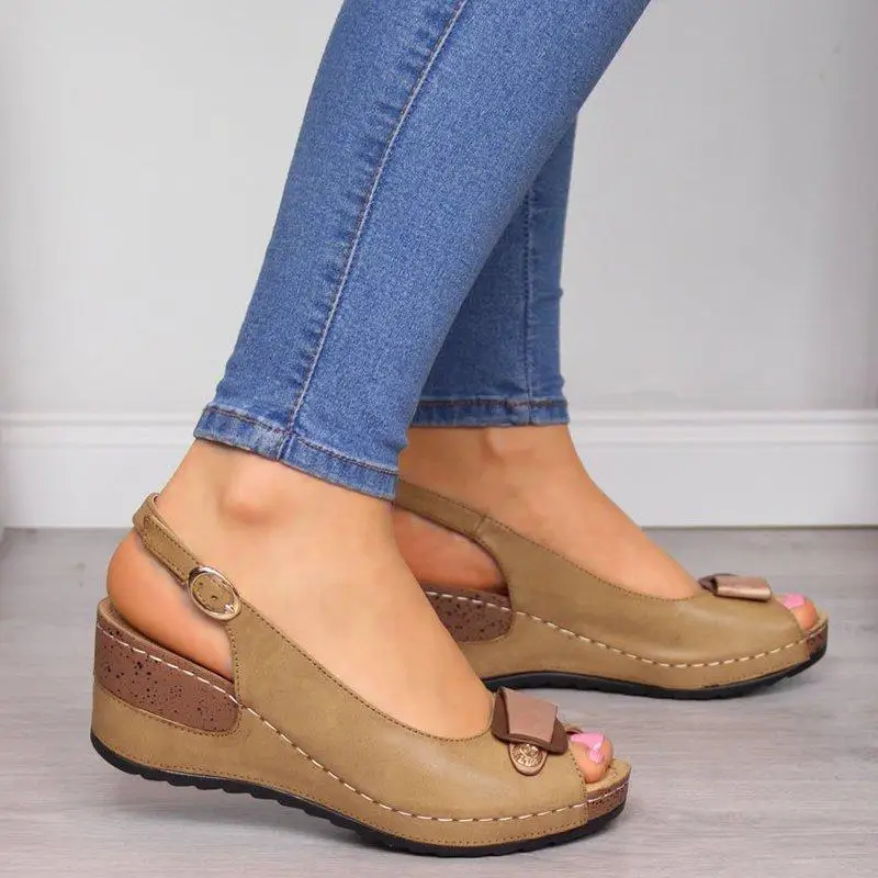 2023 Women Dance Orthopedic Slippers Corrector Walking Sandals Open Toe Summer Shoes Vintage Low Heels Female Platform Shoes