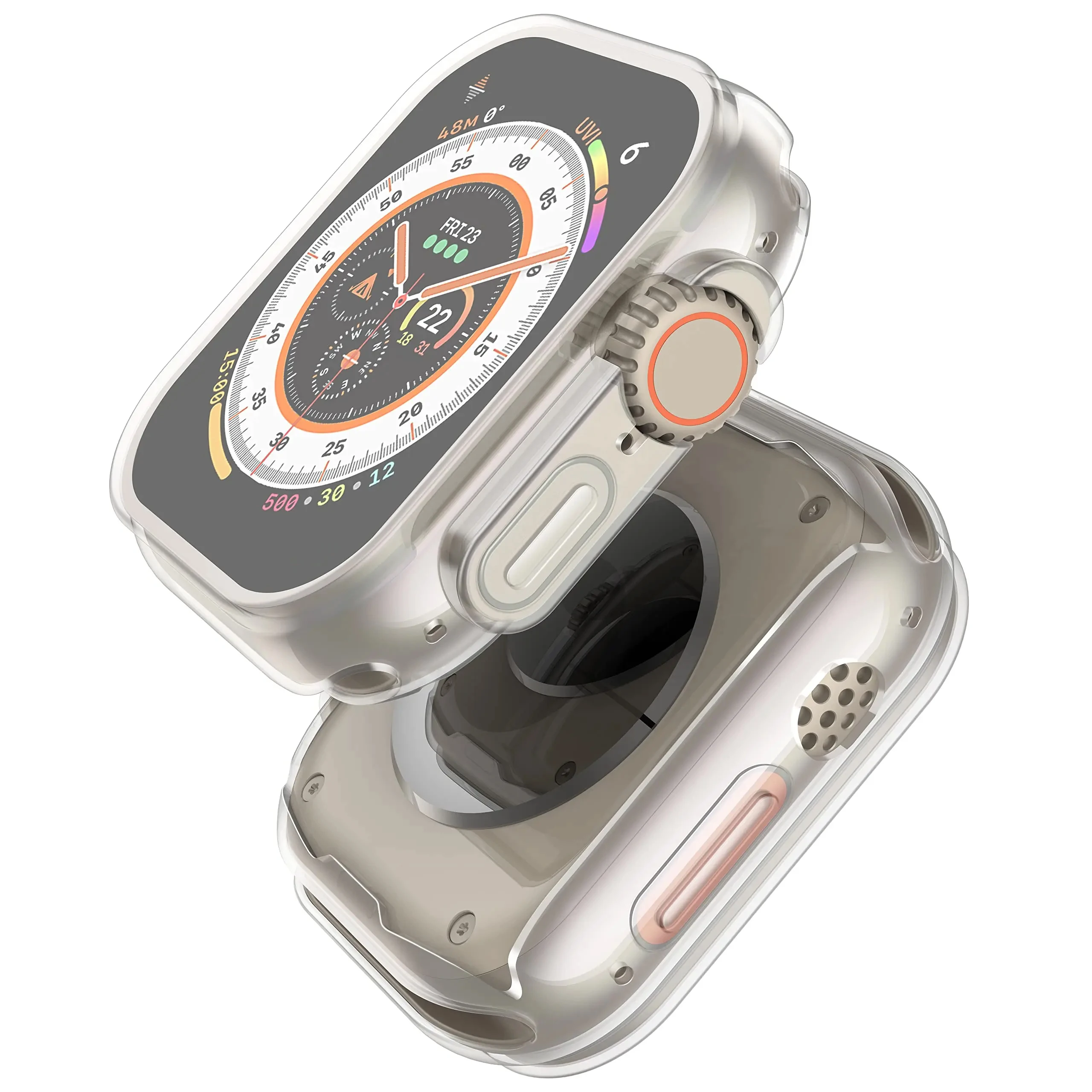 Watch Case for Apple Watch Ultra 4/3/2 49MM Series 8 7 SE 6 5 45MM 41MM 44MM 40MM Transparent Cover Apple Watch Screen Protector