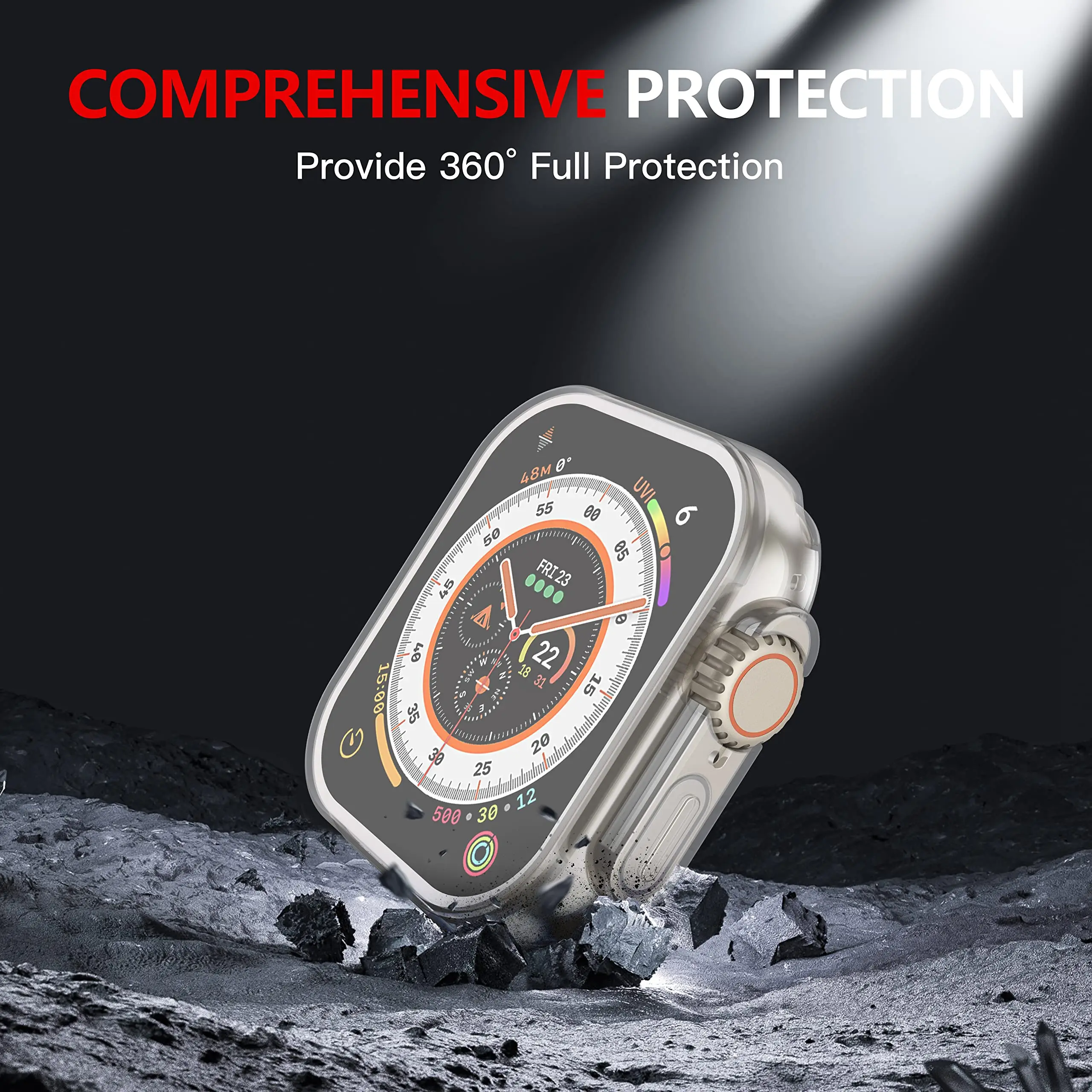 Watch Case for Apple Watch Ultra 4/3/2 49MM Series 8 7 SE 6 5 45MM 41MM 44MM 40MM Transparent Cover Apple Watch Screen Protector