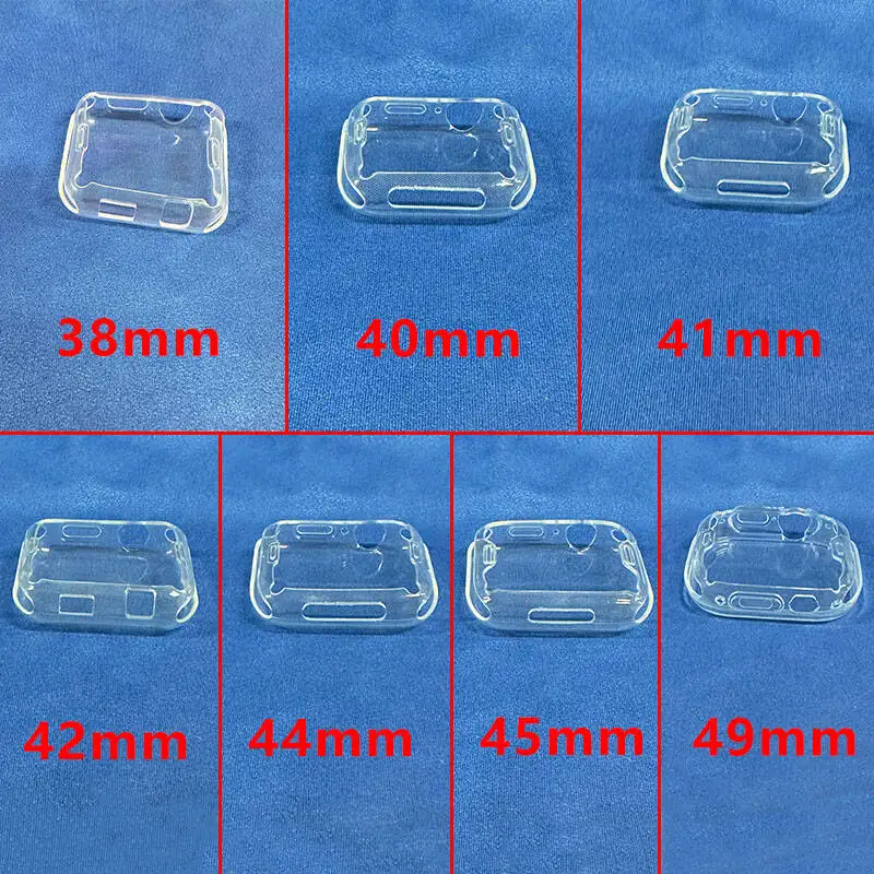 Watch Case for Apple Watch Ultra 4/3/2 49MM Series 8 7 SE 6 5 45MM 41MM 44MM 40MM Transparent Cover Apple Watch Screen Protector