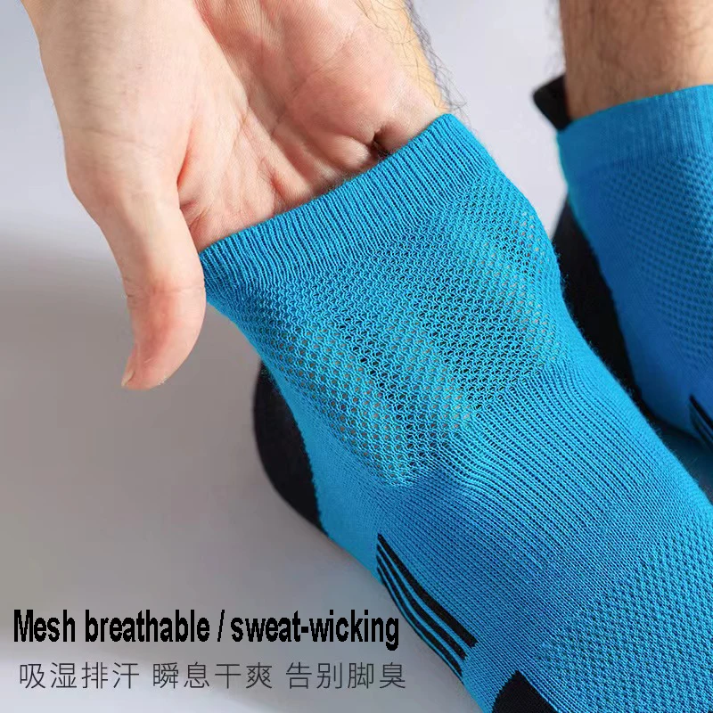 5/10 Pairs Men's Breathable Ankle Socks Mesh Casual Athletic Sports Short Socks Thin Cut for Summer Size 38-45