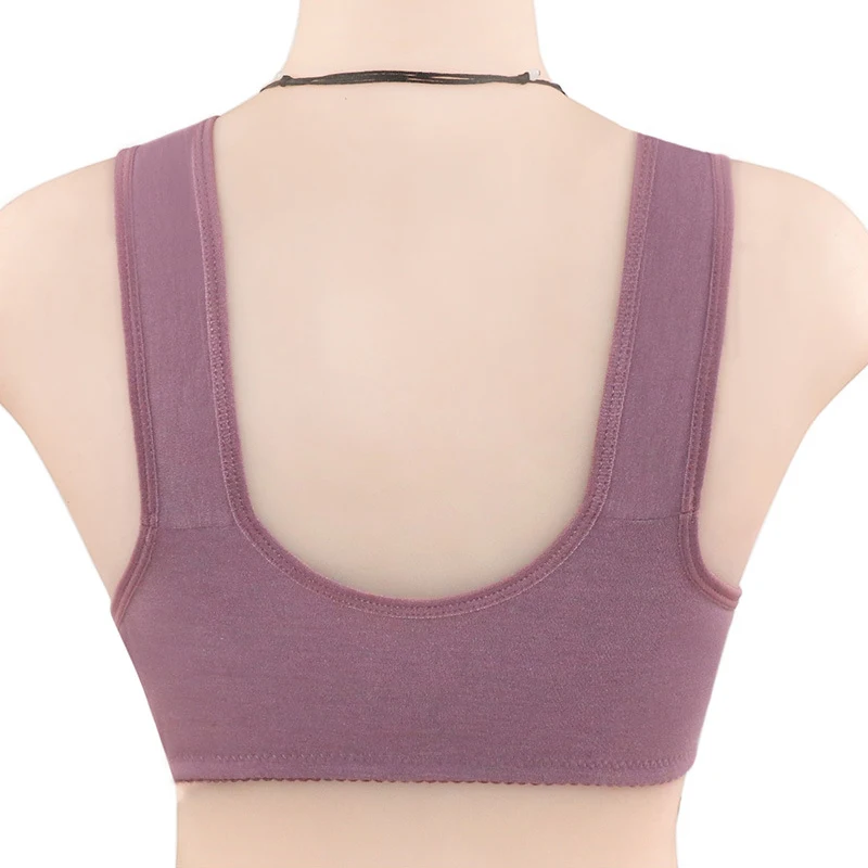 Comfortable Soft Cotton Bra Women Front Closure Camisole Bras Big Size 36-46 AB Cup Middle Age Women Everyday UnderWear