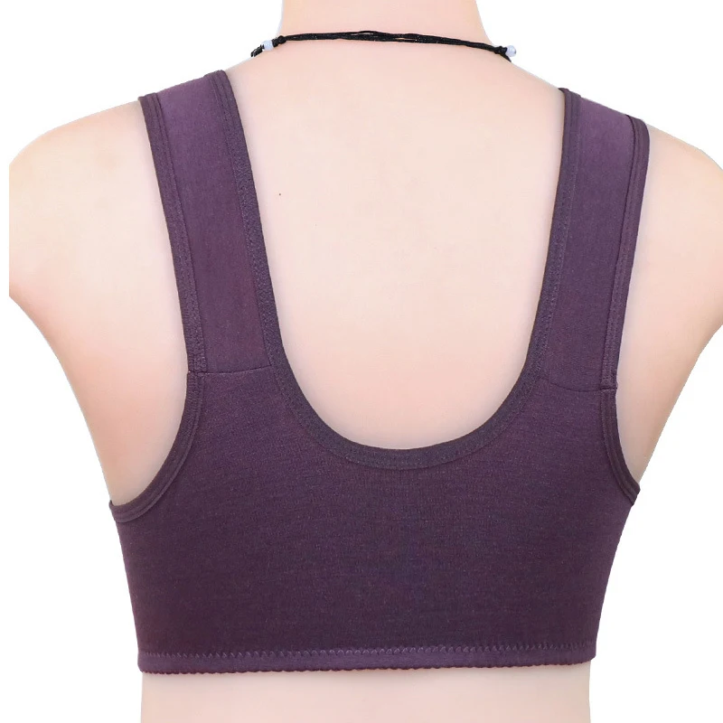 Comfortable Soft Cotton Bra Women Front Closure Camisole Bras Big Size 36-46 AB Cup Middle Age Women Everyday UnderWear