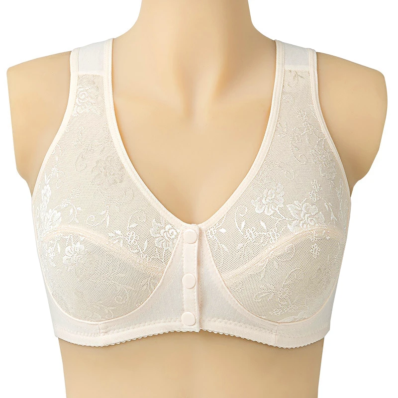 Comfortable Soft Cotton Bra Women Front Closure Camisole Bras Big Size 36-46 AB Cup Middle Age Women Everyday UnderWear
