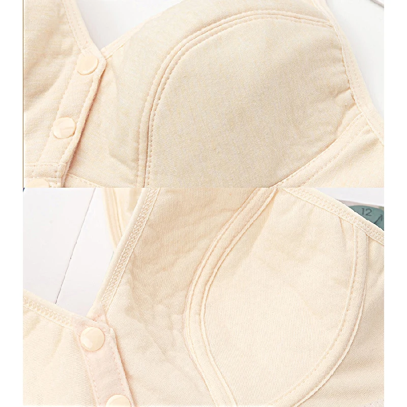 Comfortable Soft Cotton Bra Women Front Closure Camisole Bras Big Size 36-46 AB Cup Middle Age Women Everyday UnderWear