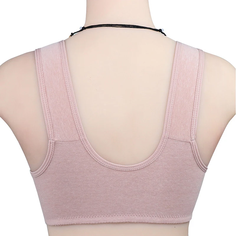 Comfortable Soft Cotton Bra Women Front Closure Camisole Bras Big Size 36-46 AB Cup Middle Age Women Everyday UnderWear