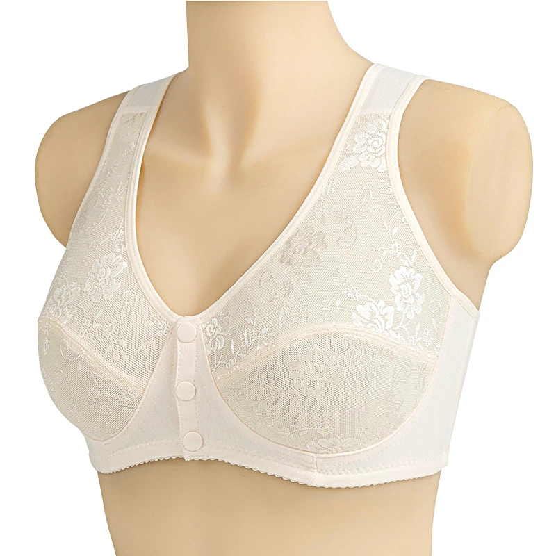 Comfortable Soft Cotton Bra Women Front Closure Camisole Bras Big Size 36-46 AB Cup Middle Age Women Everyday UnderWear