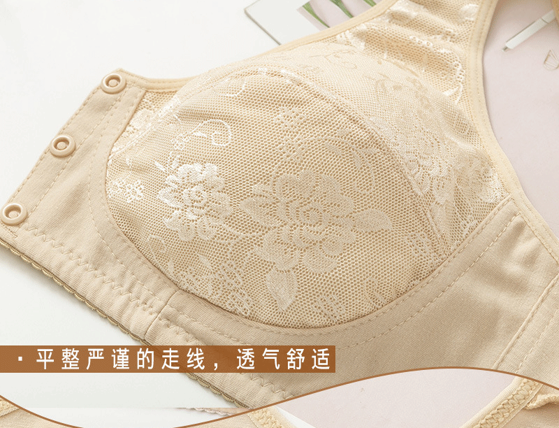 Comfortable Soft Cotton Bra Women Front Closure Camisole Bras Big Size 36-46 AB Cup Middle Age Women Everyday UnderWear