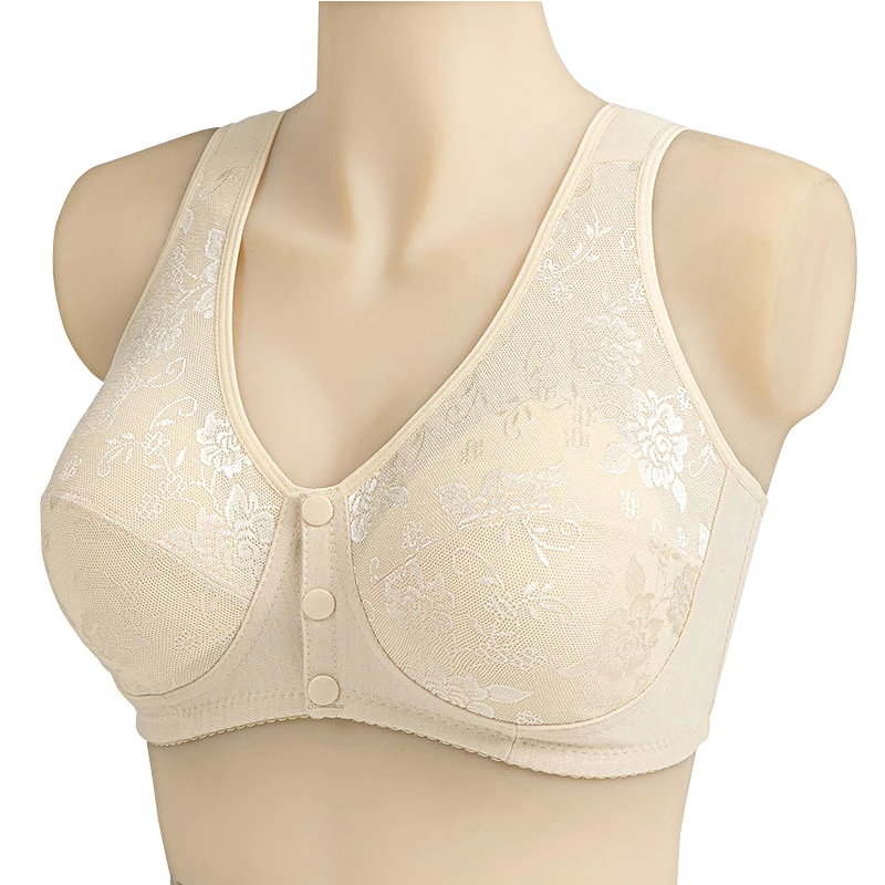 Comfortable Soft Cotton Bra Women Front Closure Camisole Bras Big Size 36-46 AB Cup Middle Age Women Everyday UnderWear