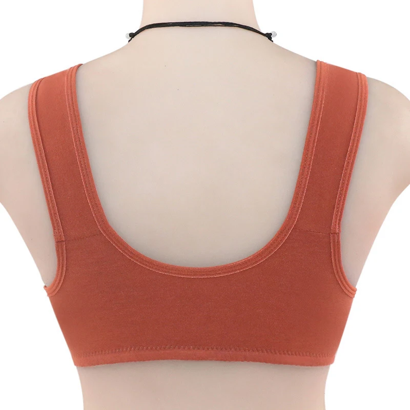 Comfortable Soft Cotton Bra Women Front Closure Camisole Bras Big Size 36-46 AB Cup Middle Age Women Everyday UnderWear