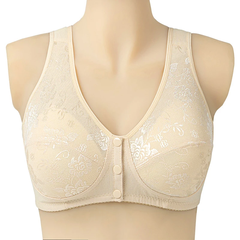 Comfortable Soft Cotton Bra Women Front Closure Camisole Bras Big Size 36-46 AB Cup Middle Age Women Everyday UnderWear