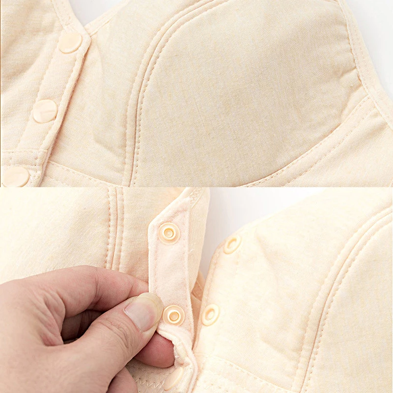 Comfortable Soft Cotton Bra Women Front Closure Camisole Bras Big Size 36-46 AB Cup Middle Age Women Everyday UnderWear