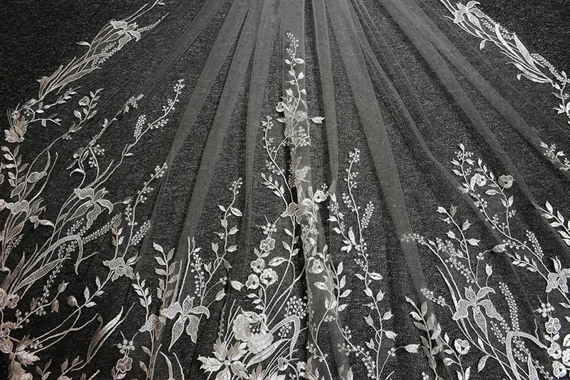 3Meter Long Sparkling Sequin Veil Wedding Cathedral One Layer Bridal Veil Elegant Lace Veil of with Comb wedding accessories
