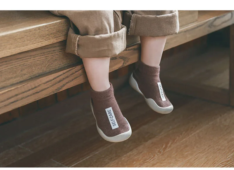 Baby Shoes Toddler First Walkers Infant Boys Girls Kids Rubber Soft Non-Slip Sole Floor Barefoot Casual Shoes Knit Booties