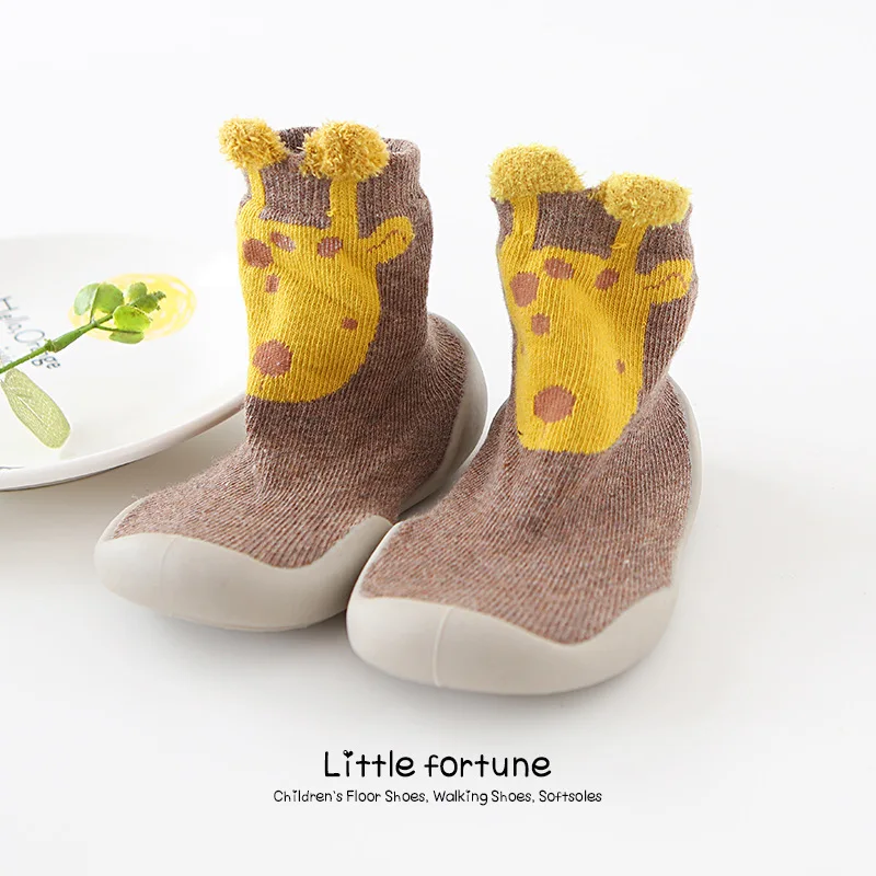 Baby Shoes Toddler First Walkers Infant Boys Girls Kids Rubber Soft Non-Slip Sole Floor Barefoot Casual Shoes Knit Booties
