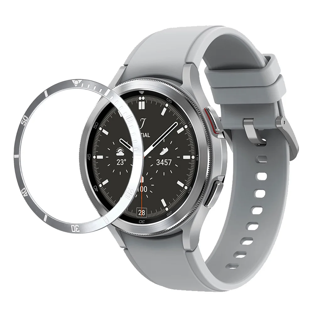 Metal Bezel for Samsung Galaxy Watch 4 6 Classic 47mm 46mm 43mm 42mm Cover Adhesive Case Smart Watch Scale Ring Accessorie
