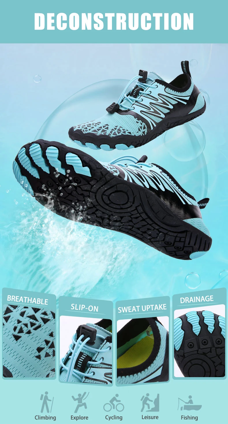 EOCENE Men Women Barefoot Outdoor Sports Aqua Shoes Quick-dry Beach Swimming Fitness Wading Hiking Cycling Water Sneakers Shoes