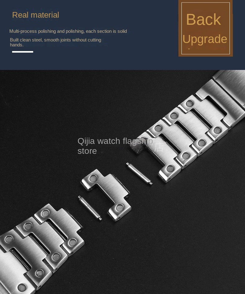 For Casio G-SHOCK metal case strap stainless steel Suit DW5600/GW-M5610/5000 GW-B5600 Modified Cool style Golden black watchband