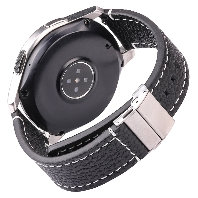 Soft Leather Watchband Brown Black 18mm 20mm 22mm 24mm Smart Watch Band Women Men Bracelet Cowhide Strap Deployment Clasp