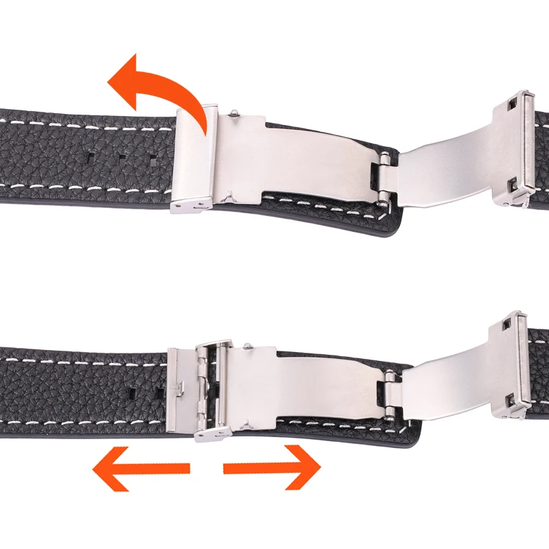 Soft Leather Watchband Brown Black 18mm 20mm 22mm 24mm Smart Watch Band Women Men Bracelet Cowhide Strap Deployment Clasp