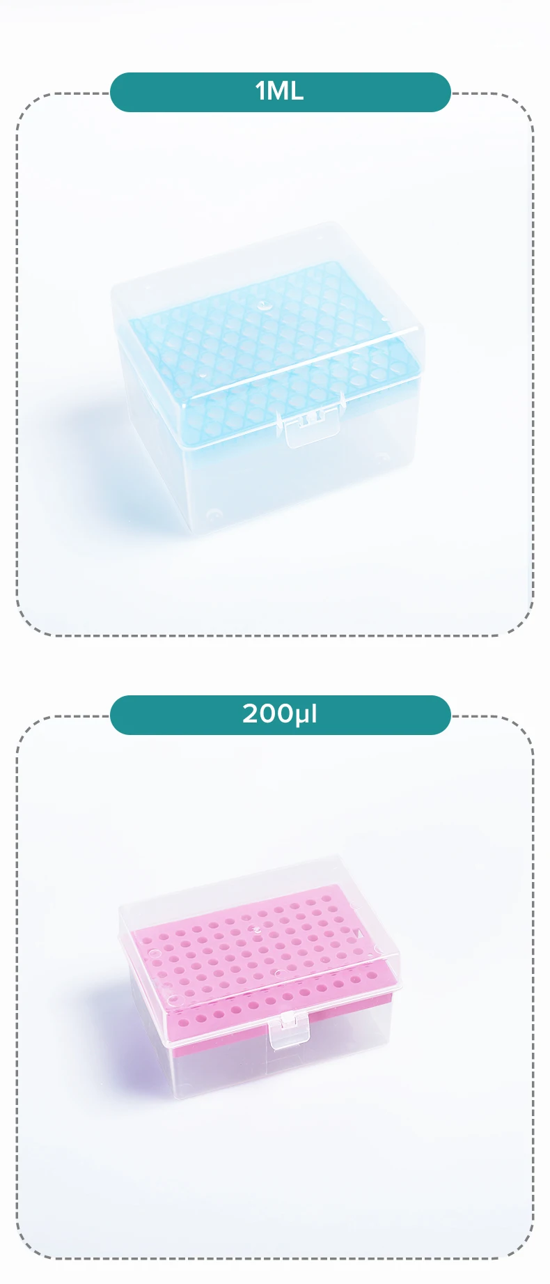 JOANLAB Laboratory Pipette Tip Box 10ul 200ul 1ml 5ml 10ml Micropipette Plastic Pipette Box Laboratory Equipment Supplies