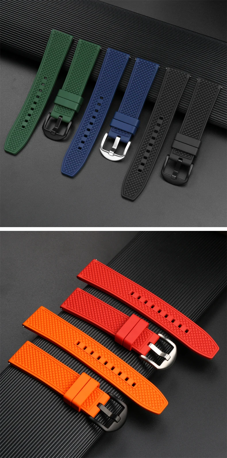 Rubber Watchband For Seiko IWC Rolex Waffle Strap Bracelets Fashion Universal Mens Diver Silicone Sports Watch Band 20mm 22mm