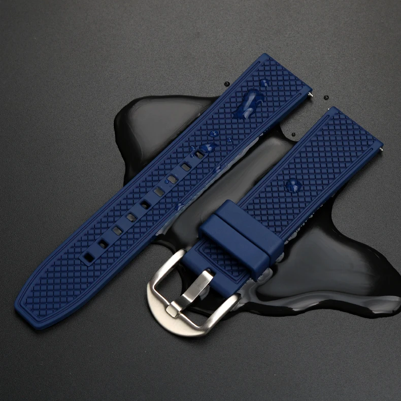 Rubber Watchband For Seiko IWC Rolex Waffle Strap Bracelets Fashion Universal Mens Diver Silicone Sports Watch Band 20mm 22mm