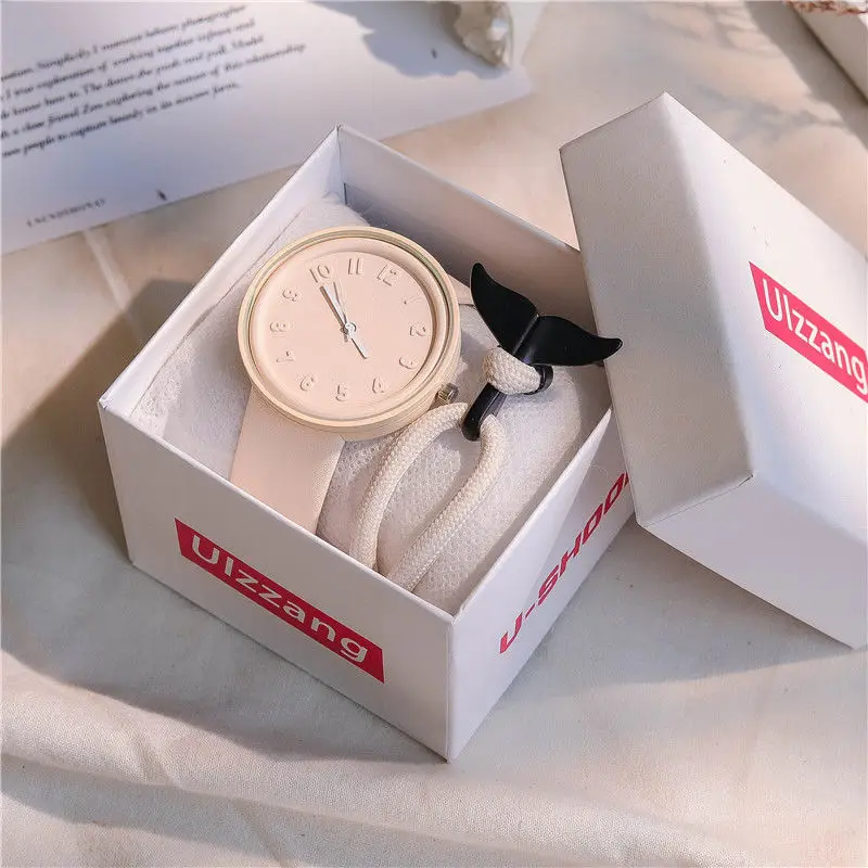 Fashion Makaron Simple Women's Quartz Watch Ins High Beauty Student Man And Women Style Round Leisure Vintage Wristbatch