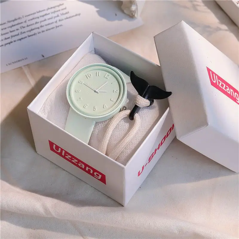 Fashion Makaron Simple Women's Quartz Watch Ins High Beauty Student Man And Women Style Round Leisure Vintage Wristbatch