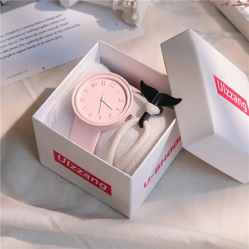 Fashion Makaron Simple Women's Quartz Watch Ins High Beauty Student Man And Women Style Round Leisure Vintage Wristbatch