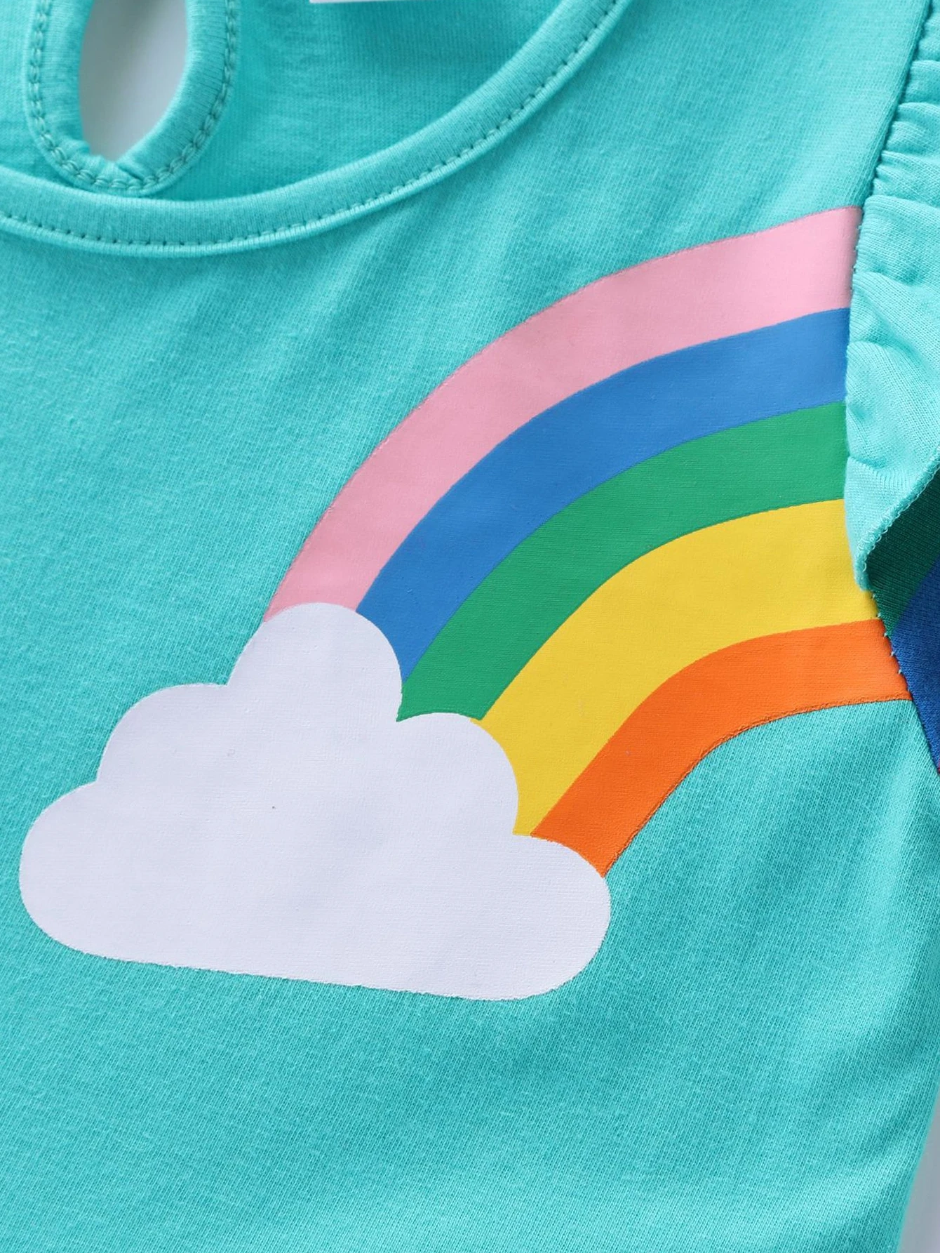 Girls' Short Sleeve Unicorn Dress New Summer Embroidered Two Pockets Rainbow Sleeve Children's SH81035