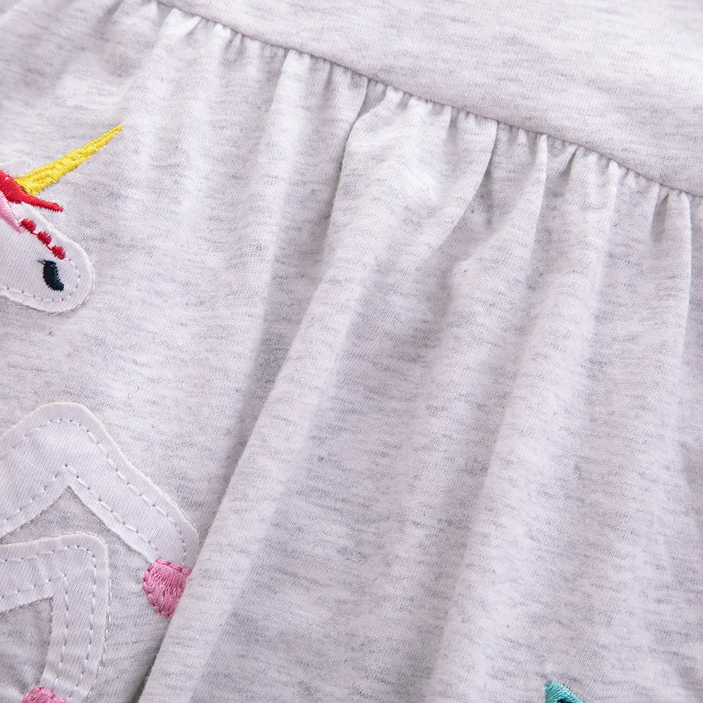 Girls' Short Sleeve Unicorn Dress New Summer Embroidered Two Pockets Rainbow Sleeve Children's SH81035