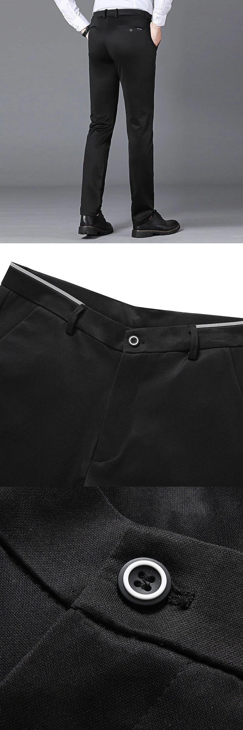 28-40 Men's Summer Fashion Business Casual Long Pants Suit Pants Male Elastic Straight Formal Trousers Plus Big Size 28-40