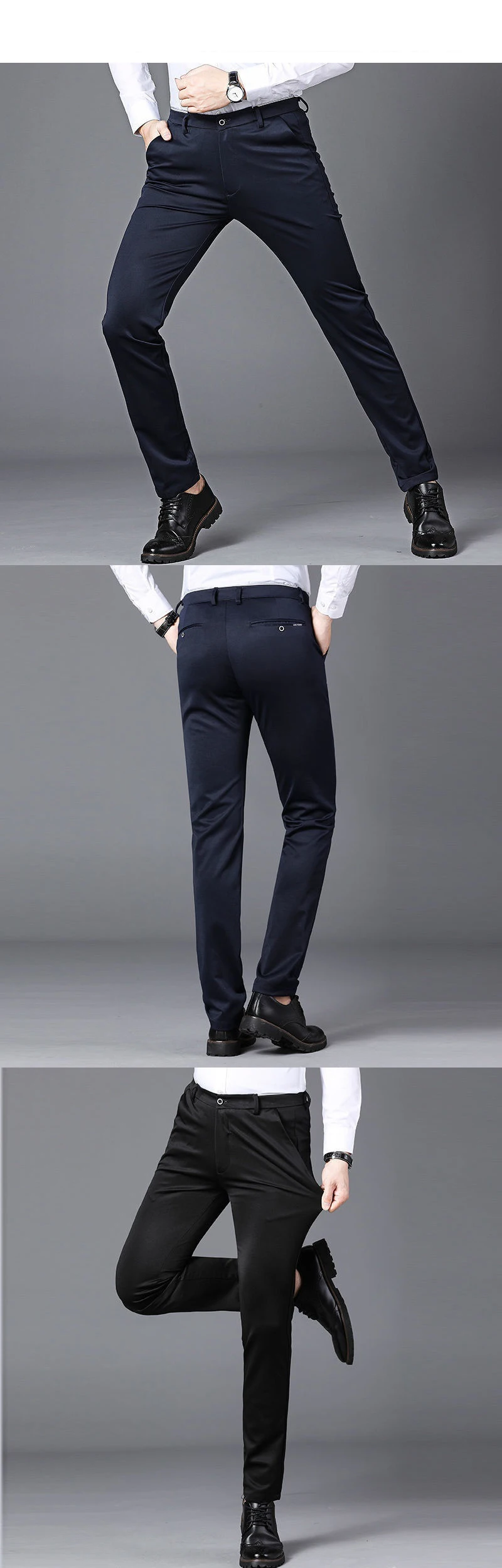 28-40 Men's Summer Fashion Business Casual Long Pants Suit Pants Male Elastic Straight Formal Trousers Plus Big Size 28-40