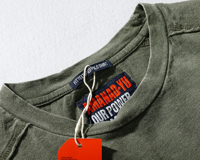 2023 Summer New American Street Short-sleeved O-neck Printed T-shirt Men's Fashion Pure Cotton Casual Washed Old Bottoming Tops