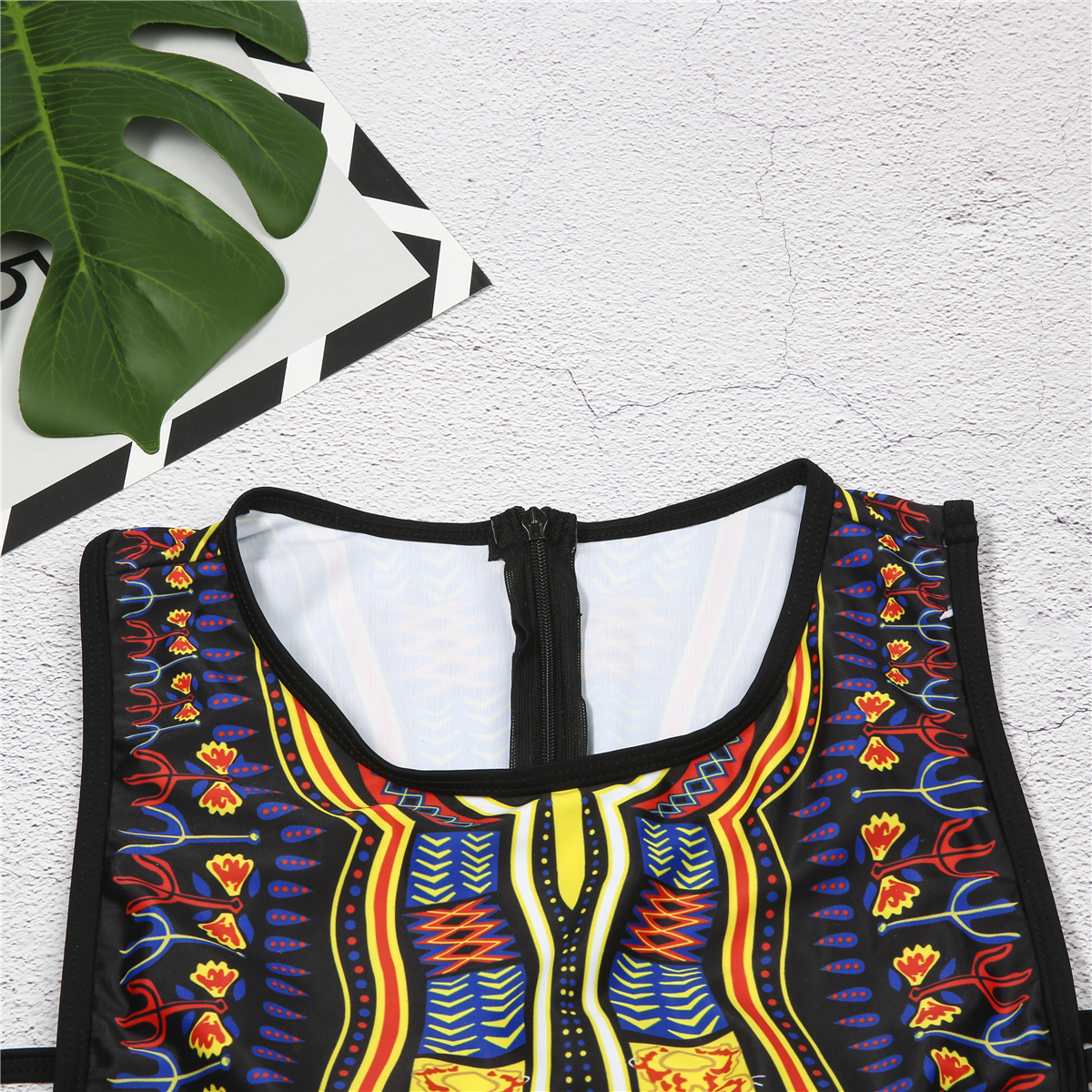 Women Ethnic Floral One-Piece Swimsuit African Bathing Suit High Waist Print Cover Up Bikini Set Vintage Sexy Swimwear Beachwear