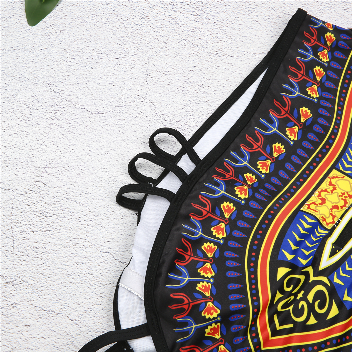 Women Ethnic Floral One-Piece Swimsuit African Bathing Suit High Waist Print Cover Up Bikini Set Vintage Sexy Swimwear Beachwear
