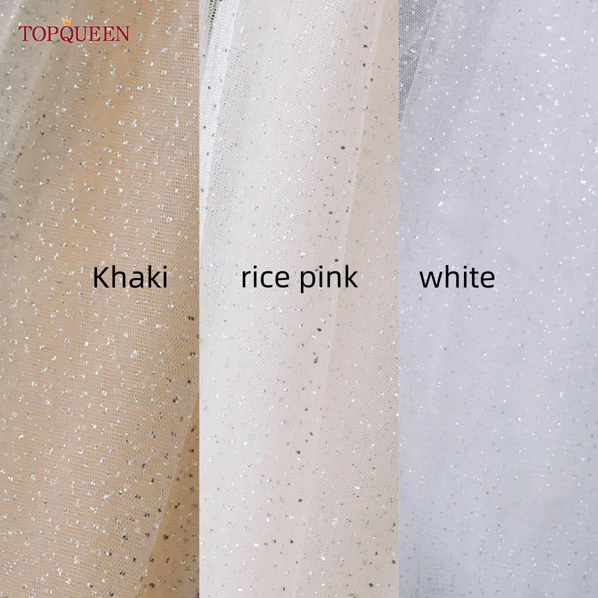 TOPQUEEN V101 Sparking Bridal Veil Glitter Wedding Veil Long 3M/5M Luxury Cathedral Wedding Veil Champagne Colored Wedding Veils