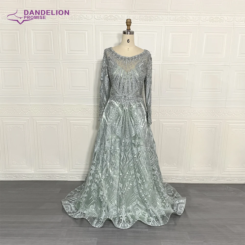 Luxury Handmade Beading Long Sleeve Celebrity Dresses 2020 Dubai Arabic Muslim Elegant Lace Formal Evening Party Gown