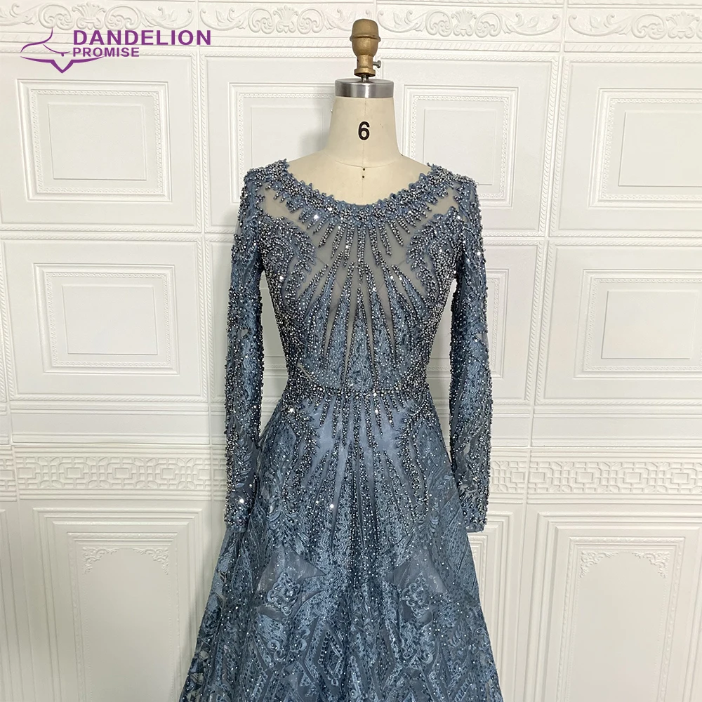 Luxury Handmade Beading Long Sleeve Celebrity Dresses 2020 Dubai Arabic Muslim Elegant Lace Formal Evening Party Gown