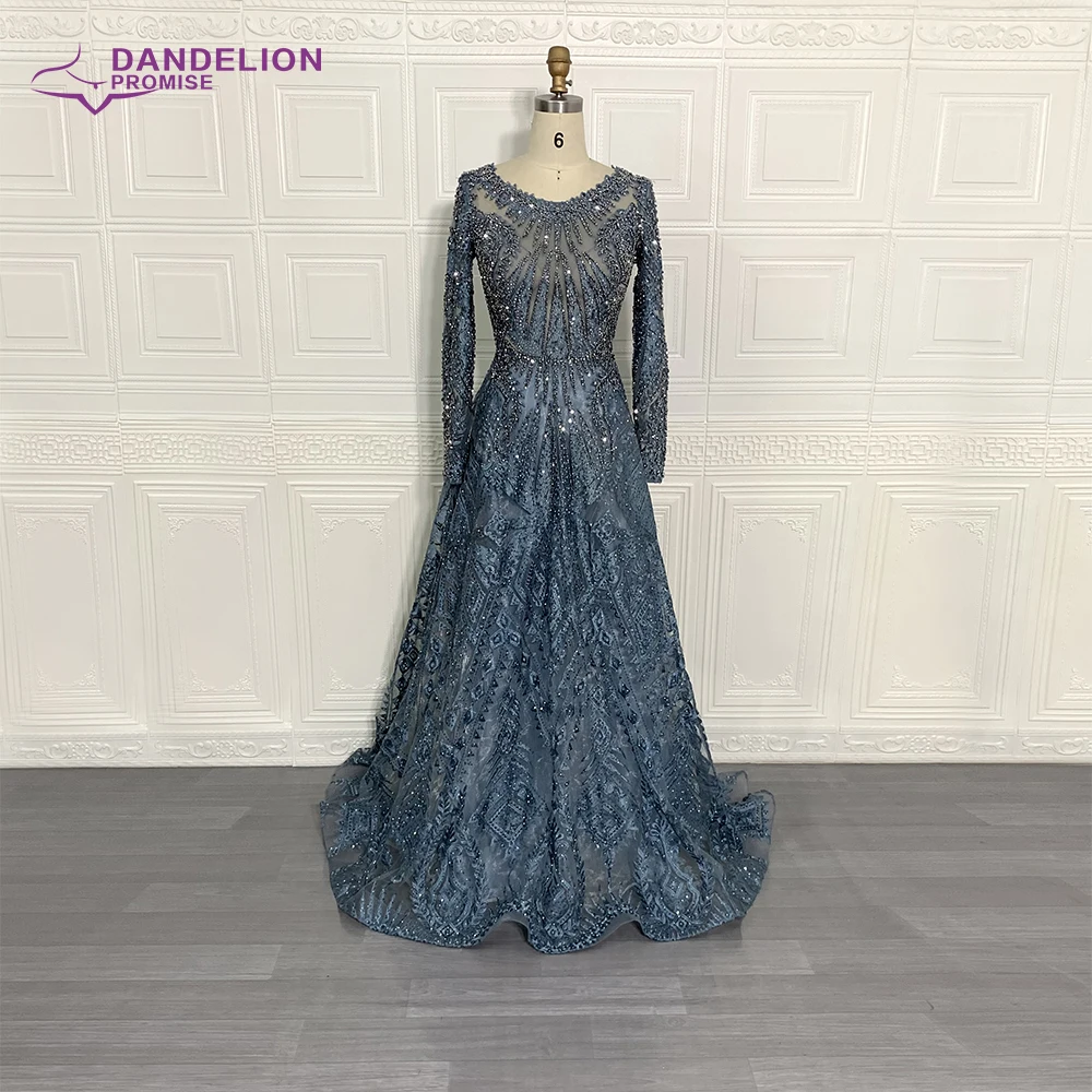 Luxury Handmade Beading Long Sleeve Celebrity Dresses 2020 Dubai Arabic Muslim Elegant Lace Formal Evening Party Gown