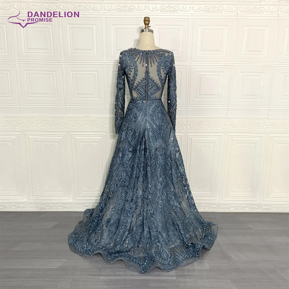 Luxury Handmade Beading Long Sleeve Celebrity Dresses 2020 Dubai Arabic Muslim Elegant Lace Formal Evening Party Gown