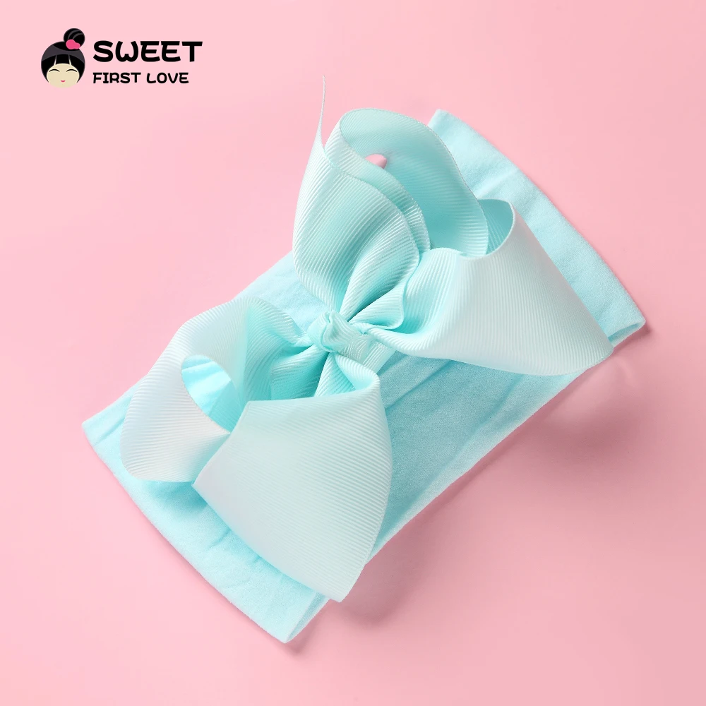 Grosgrain Ribbon Big Bownot Baby Headband For Newborn Girls Soft Nylon Elastic Headband For Kid Headwear Hair Accessories Gifts