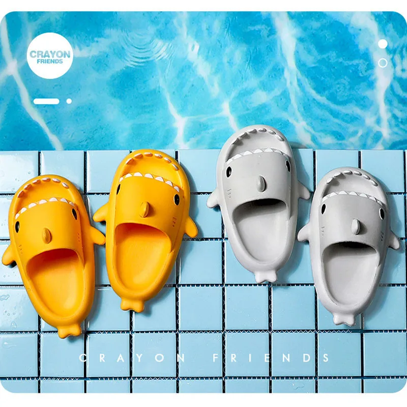 Children Slippers Cartoon Shark Sandals Summer Boys Girls Baby Kids Shoes Soft Sole Anti-Slip