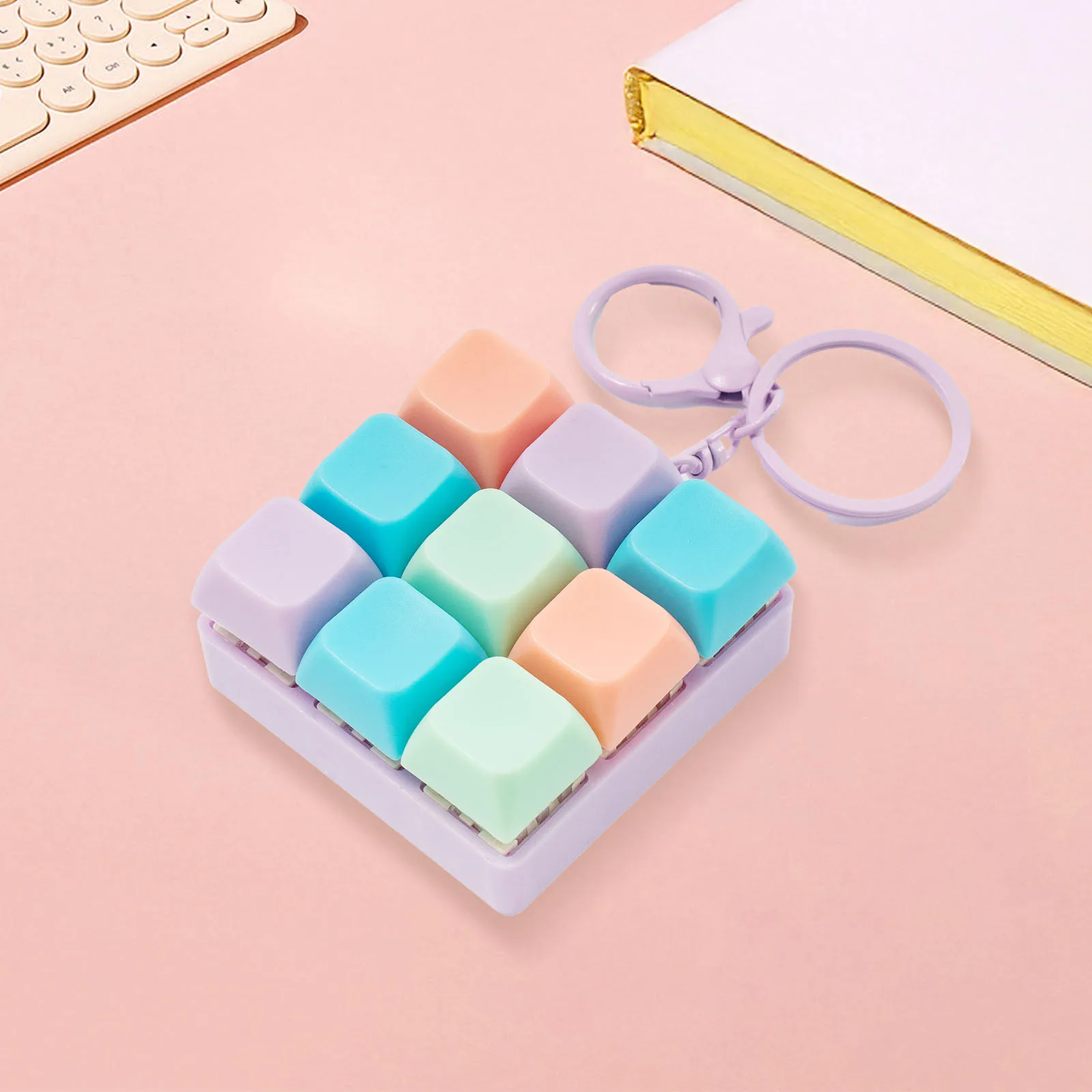 One/Nine-key Fingertip Pressing Key Keychain Adult Stress-relieving Finger Keyboard Game Key Chain Stress-relieving Magic Toy